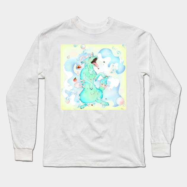 Tropical fruits wolf Long Sleeve T-Shirt by XoXy24